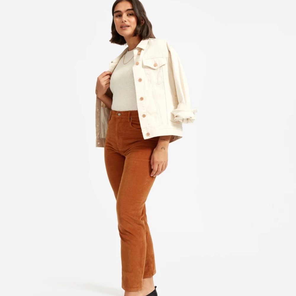 Everlane Brown Straight Leg Cheeky High Waisted Corduroy Pants